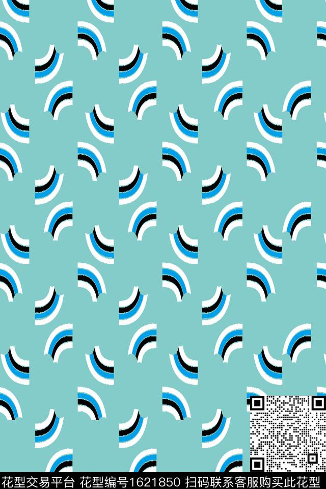 蓝色条纹传统印花华亿平台下载（图片编号: 1621850） - 瓦栏（Walan）