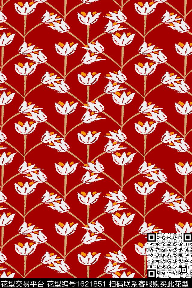 植物花卉数码印花华亿平台下载（图片编号: 1621851） - 瓦栏（Walan）