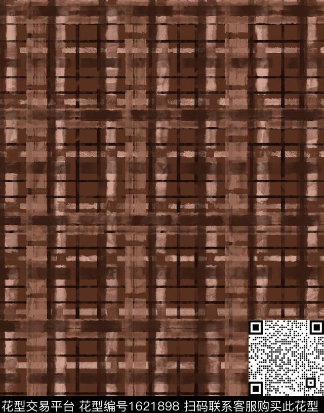 水彩格子条纹数码印花华亿平台下载（图片编号: 1621898） - 瓦栏（Walan）