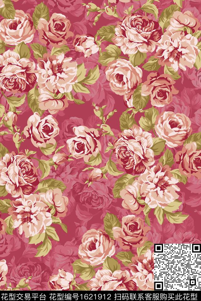 花卉影花平面花卉数码印花华亿平台下载（图片编号: 1621912） - 瓦栏（Walan）