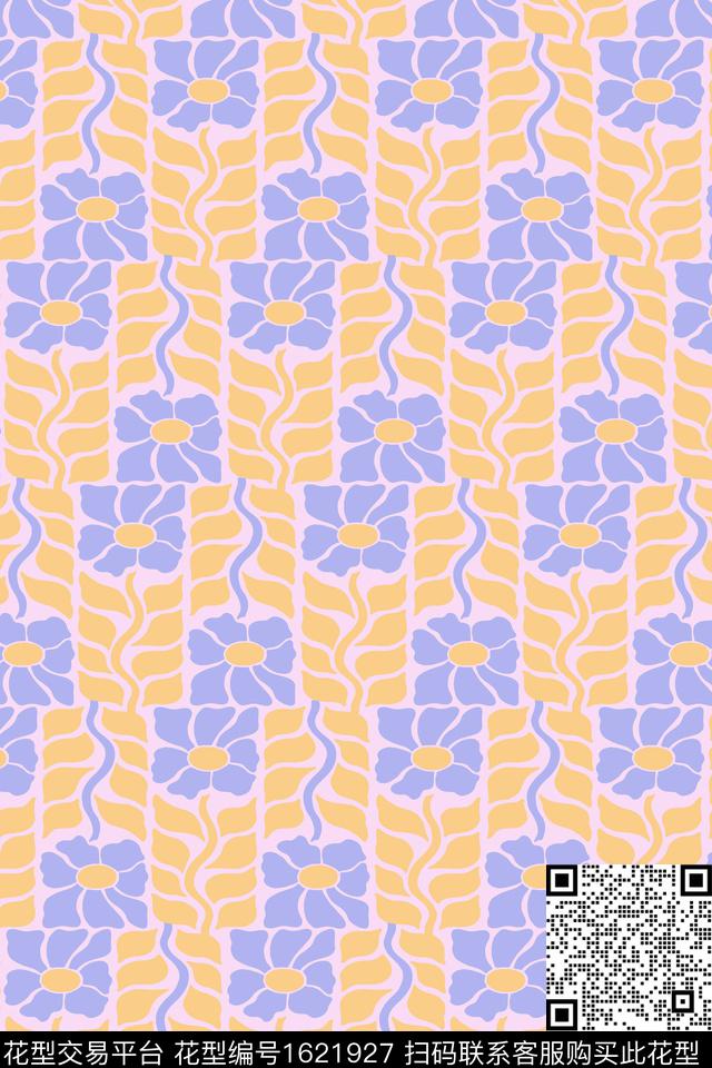 花卉春夏华亿平台平面花卉传统印花华亿平台下载（图片编号: 1621927） - 瓦栏（Walan）