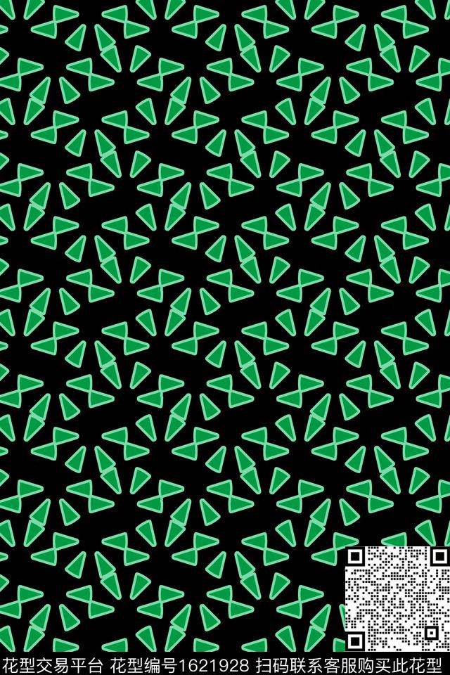 绿色几何混合拼接传统印花华亿平台下载（图片编号: 1621928） - 瓦栏（Walan）
