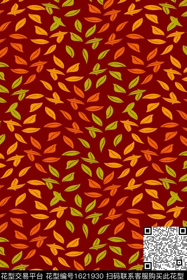 绿植树叶秋天叶子传统印花华亿平台下载（图片编号: 1621930） - 瓦栏（Walan）