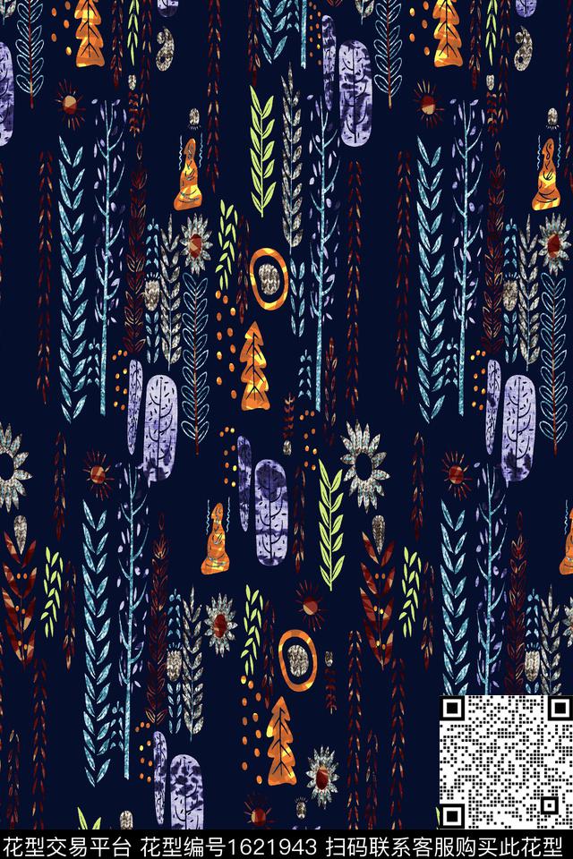 植物花卉中老年数码印花华亿平台下载（图片编号: 1621943） - 瓦栏（Walan）