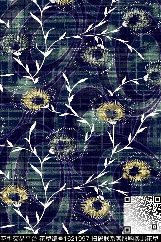 纹理花卉中老年数码印花华亿平台下载（图片编号: 1621997） - 瓦栏（Walan）