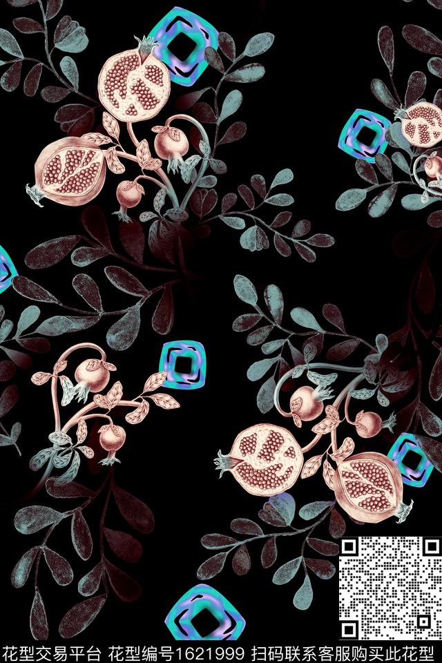 植物石榴中老年数码印花华亿平台下载（图片编号: 1621999） - 瓦栏（Walan）