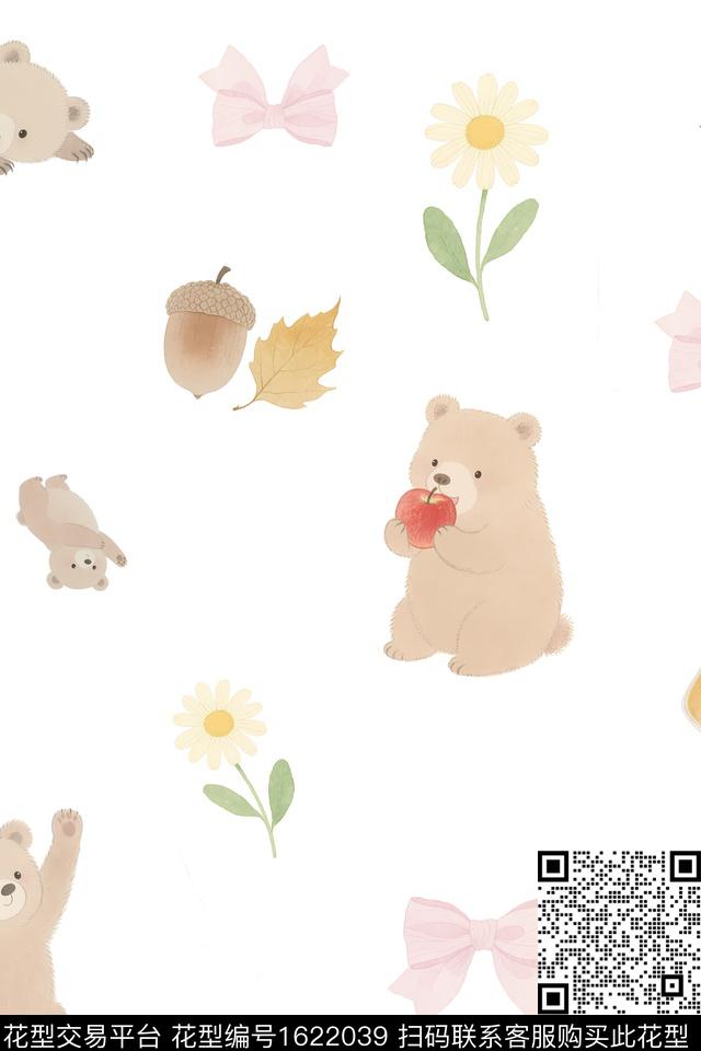 卡通动物趣味熊数码印花华亿平台下载（图片编号: 1622039） - 瓦栏（Walan）