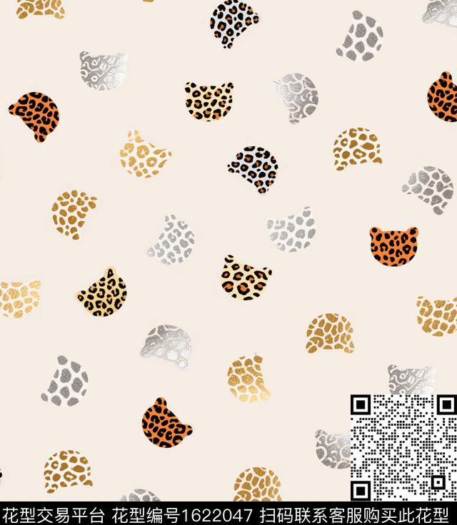 豹头豹纹动物纹数码印花华亿平台下载（图片编号: 1622047） - 瓦栏（Walan）