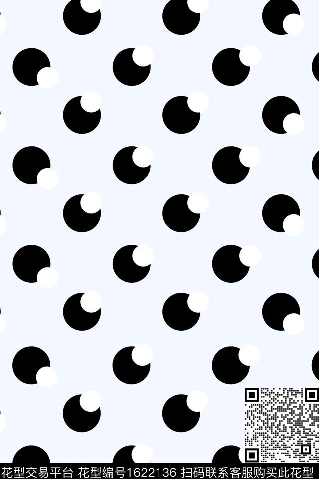小清新简约波点数码印花华亿平台下载（图片编号: 1622136） - 瓦栏（Walan）