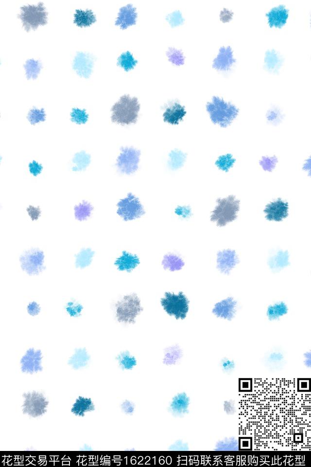 小清新水彩波点数码印花华亿平台下载（图片编号: 1622160） - 瓦栏（Walan）
