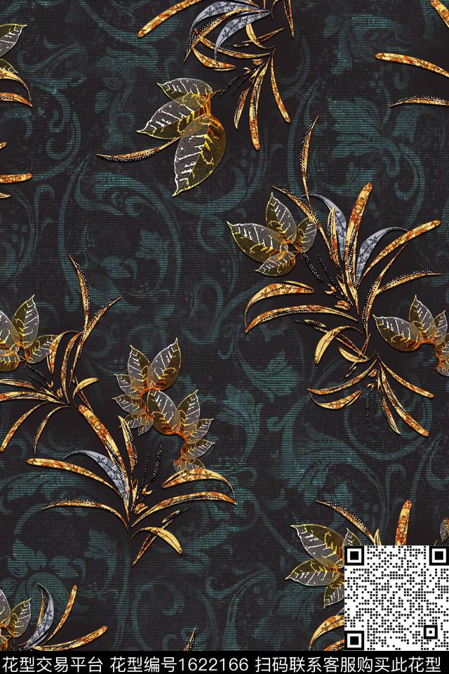 民族风卷草中老年数码印花华亿平台下载（图片编号: 1622166） - 瓦栏（Walan）