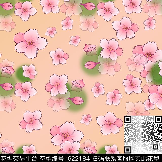 花卉平面花卉影花数码印花华亿平台下载（图片编号: 1622184） - 瓦栏（Walan）