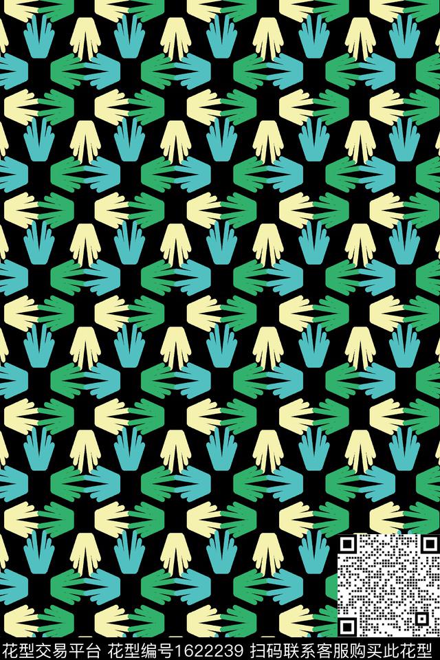 趣味几何传统印花华亿平台下载（图片编号: 1622239） - 瓦栏（Walan）