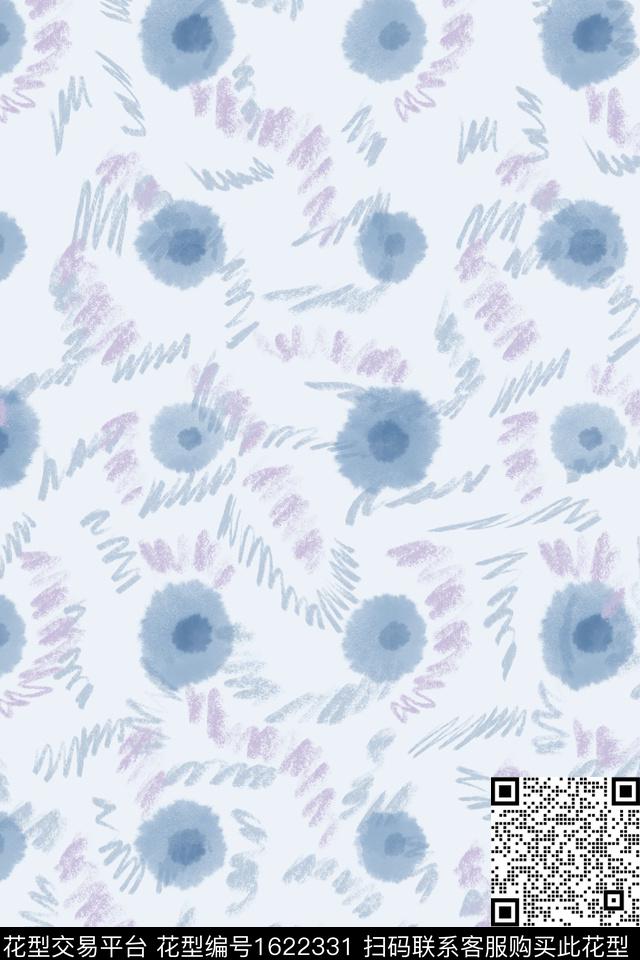 肌理简约水彩数码印花华亿平台下载（图片编号: 1622331） - 瓦栏（Walan）