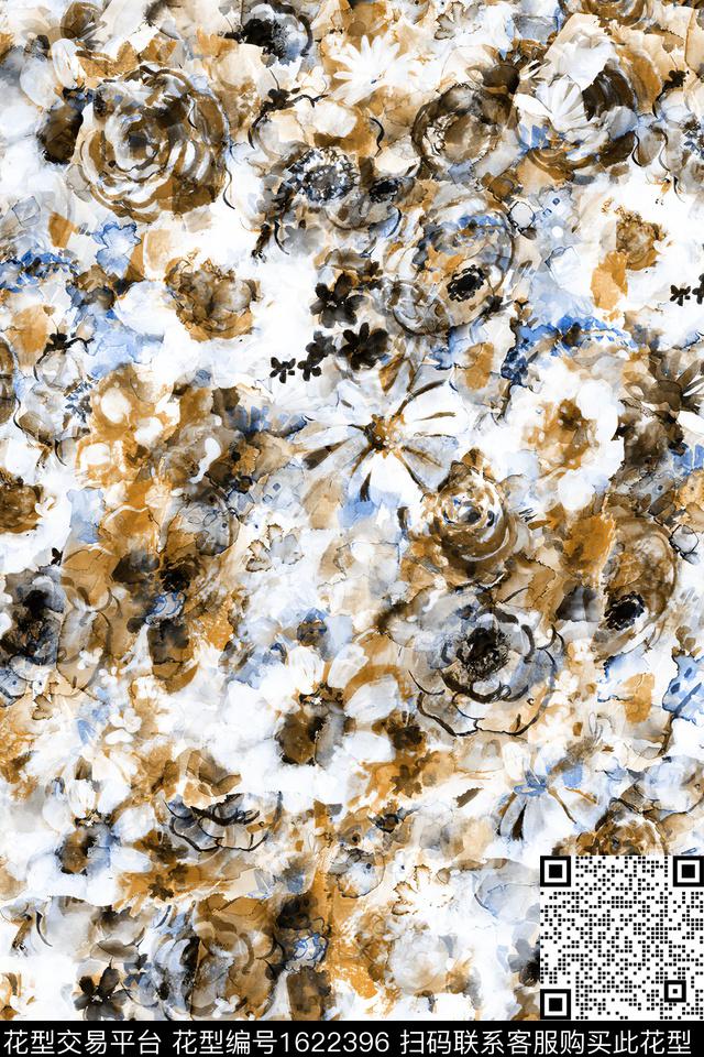 水彩花卉抽象花卉花卉数码印花华亿平台下载（图片编号: 1622396） - 瓦栏（Walan）