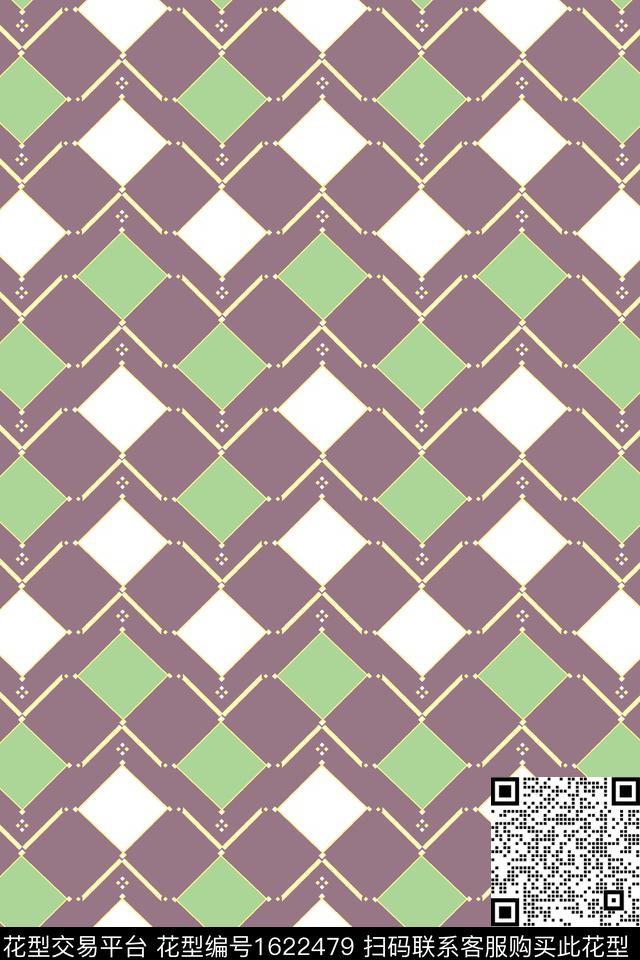 格子几何条纹传统印花华亿平台下载（图片编号: 1622479） - 瓦栏（Walan）
