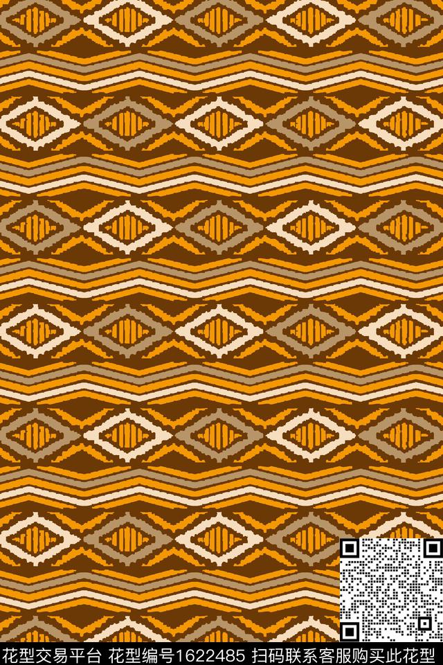 民族风几何条纹传统印花华亿平台下载（图片编号: 1622485） - 瓦栏（Walan）