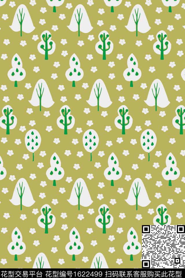 雪景树花卉数码印花华亿平台下载（图片编号: 1622499） - 瓦栏（Walan）