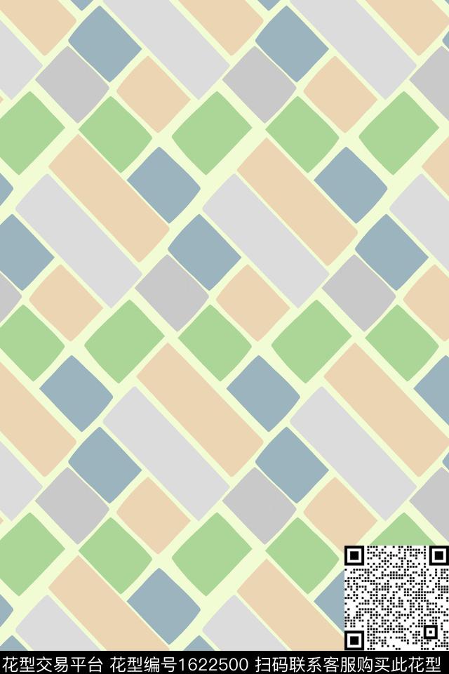 几何拼色色块传统印花华亿平台下载（图片编号: 1622500） - 瓦栏（Walan）