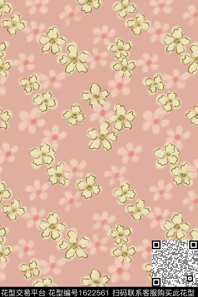 清爽底花卉花卉小碎花数码印花华亿平台下载（图片编号: 1622561） - 瓦栏（Walan）