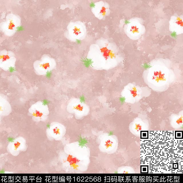 花卉水彩花卉朦胧花卉数码印花华亿平台下载（图片编号: 1622568） - 瓦栏（Walan）