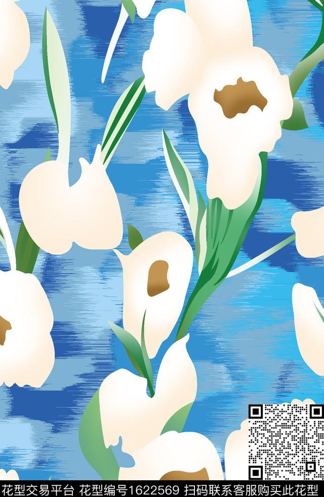 小碎花花卉郁金香数码印花华亿平台下载（图片编号: 1622569） - 瓦栏（Walan）