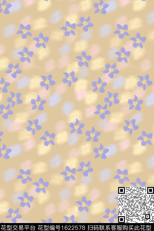 点彩小碎花笔触数码印花华亿平台下载（图片编号: 1622578） - 瓦栏（Walan）