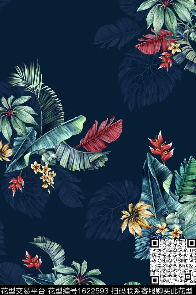 影花热带华亿平台花卉数码印花华亿平台下载（图片编号: 1622593） - 瓦栏（Walan）