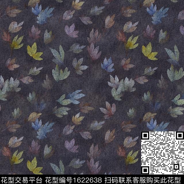 肌理布纹叶子数码印花华亿平台下载（图片编号: 1622638） - 瓦栏（Walan）