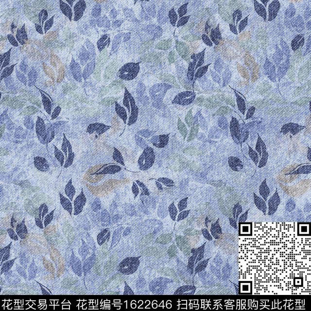 肌理叶子布纹数码印花华亿平台下载（图片编号: 1622646） - 瓦栏（Walan）