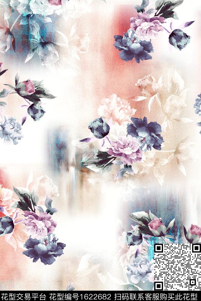 影花花卉春夏华亿平台数码印花华亿平台下载（图片编号: 1622682） - 瓦栏（Walan）