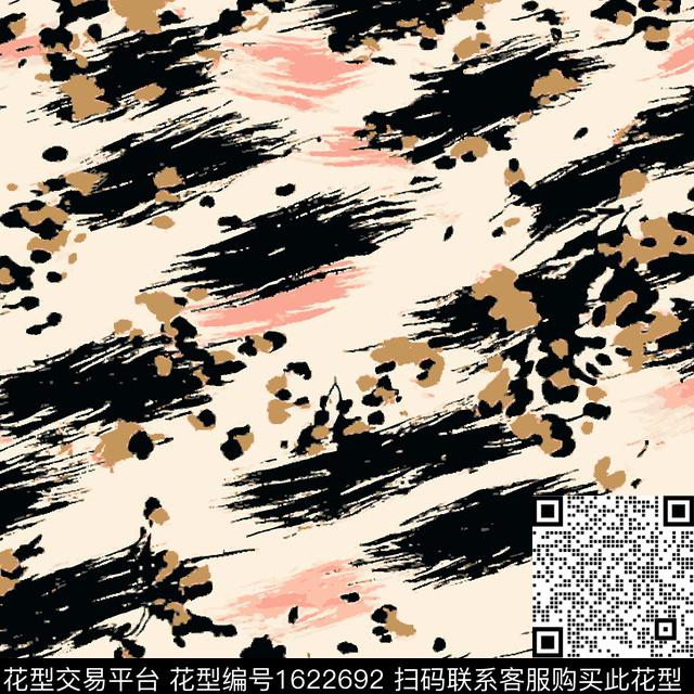 抽象笔触数码印花华亿平台下载（图片编号: 1622692） - 瓦栏（Walan）