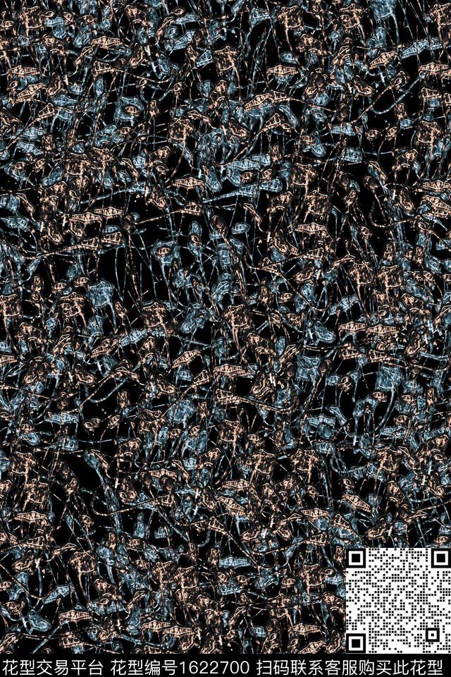 抽象黑底数码印花华亿平台下载（图片编号: 1622700） - 瓦栏（Walan）