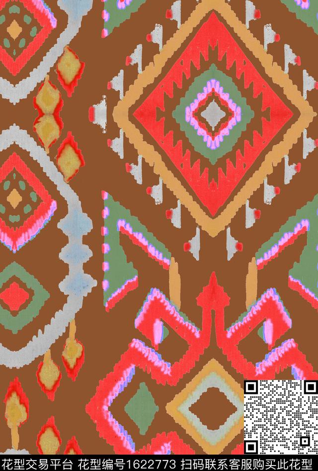 民族风几何数码印花华亿平台下载（图片编号: 1622773） - 瓦栏（Walan）