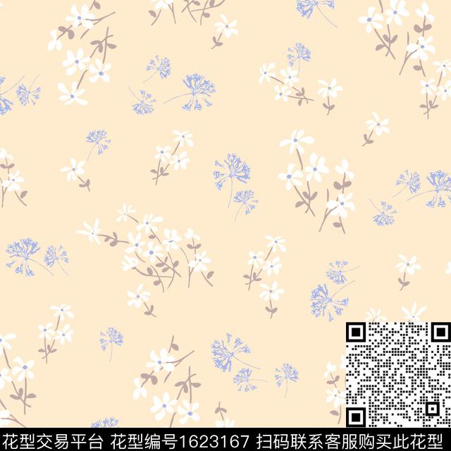 年轻女装小清新花卉数码印花华亿平台下载（图片编号: 1623167） - 瓦栏（Walan）