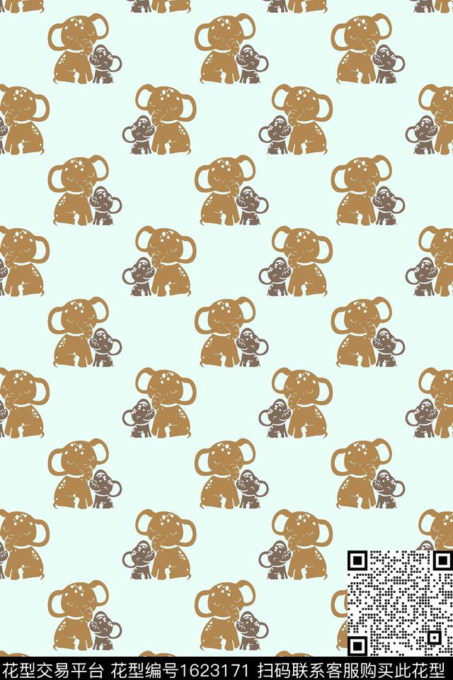 可爱大象童装传统印花华亿平台下载（图片编号: 1623171） - 瓦栏（Walan）