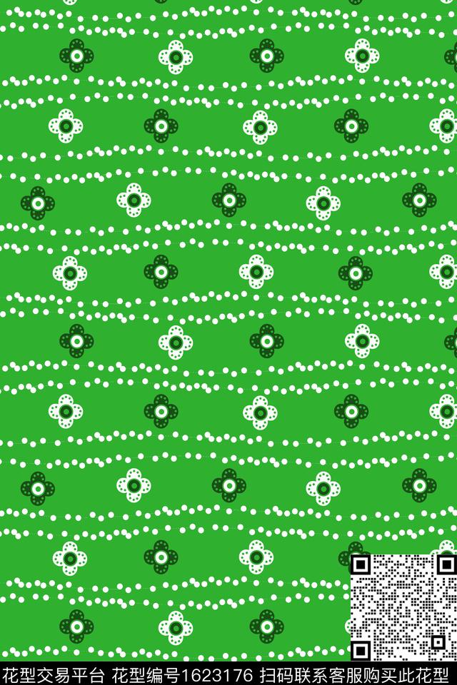 花卉条纹波点数码印花华亿平台下载（图片编号: 1623176） - 瓦栏（Walan）