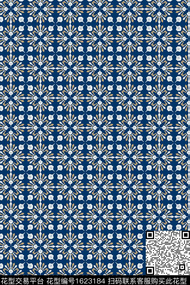 民族风民族花卉连续数码印花华亿平台下载（图片编号: 1623184） - 瓦栏（Walan）