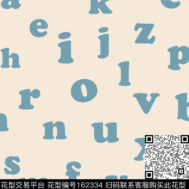 字母方巾文字传统印花华亿平台下载（图片编号: 162334） - 瓦栏（Walan）