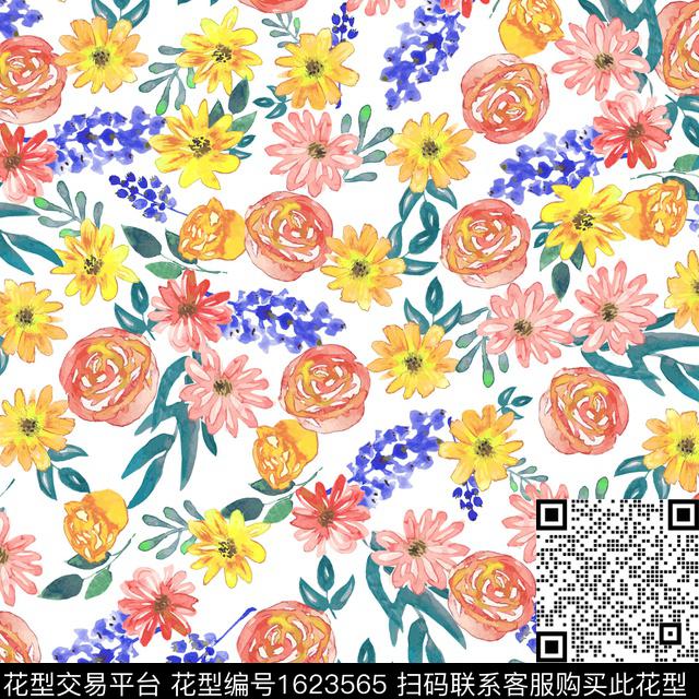 年轻女装花卉春夏华亿平台数码印花华亿平台下载（图片编号: 1623565） - 瓦栏（Walan）