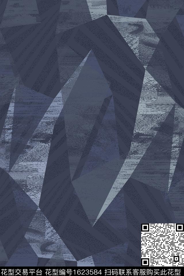 纹理几何男装数码印花华亿平台下载（图片编号: 1623584） - 瓦栏（Walan）