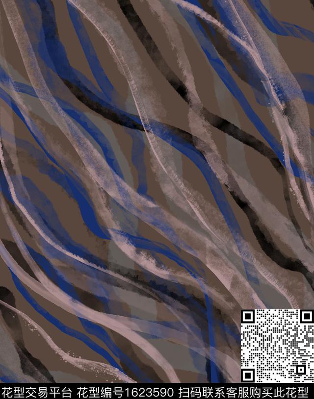 线条水彩抽象数码印花华亿平台下载（图片编号: 1623590） - 瓦栏（Walan）