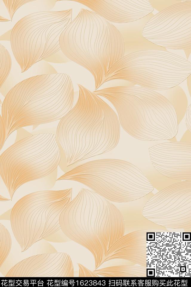 花瓣渐变线条数码印花华亿平台下载（图片编号: 1623843） - 瓦栏（Walan）