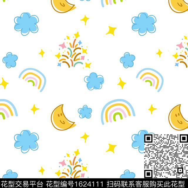 星星彩虹趣味传统印花华亿平台下载（图片编号: 1624111） - 瓦栏（Walan）