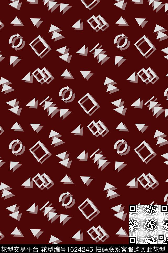 几何符号倒影传统印花华亿平台下载（图片编号: 1624245） - 瓦栏（Walan）