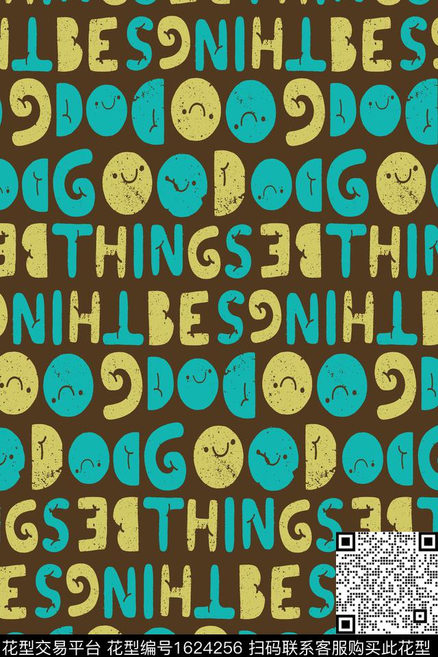 几何趣味笑脸数码印花华亿平台下载（图片编号: 1624256） - 瓦栏（Walan）