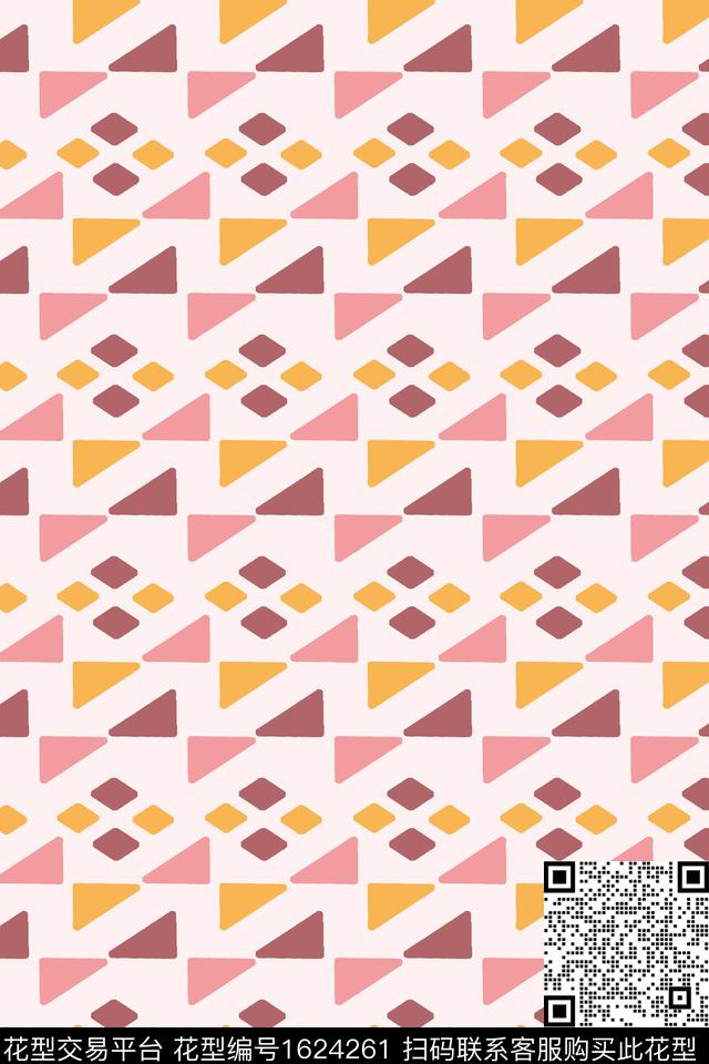 几何小色块传统印花华亿平台下载（图片编号: 1624261） - 瓦栏（Walan）
