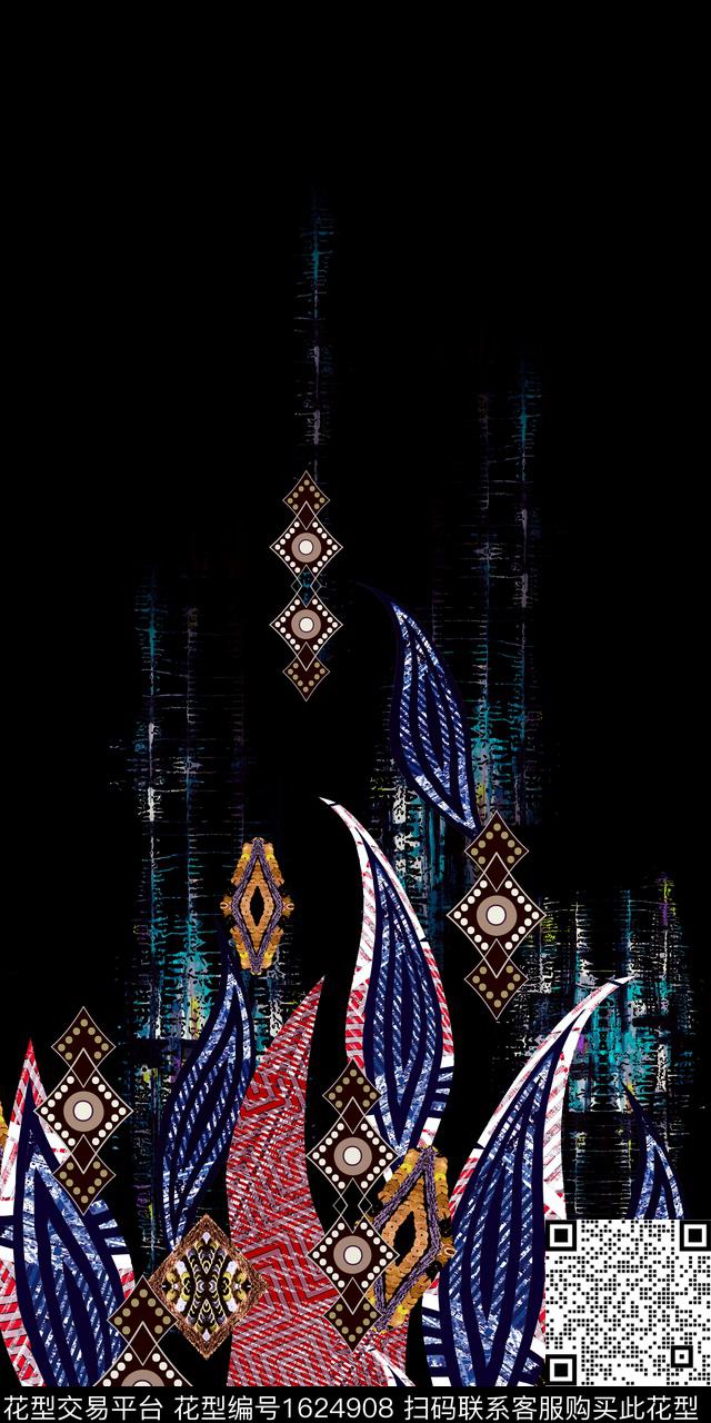 定位花民族风中老年数码印花华亿平台下载（图片编号: 1624908） - 瓦栏（Walan）