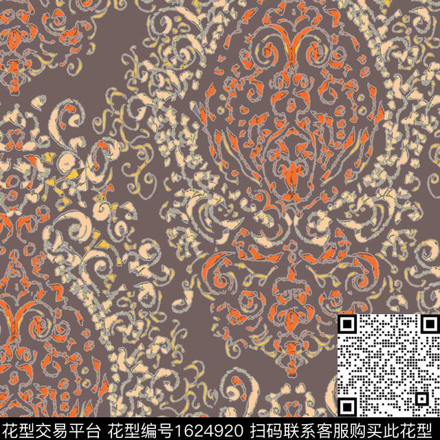 民族风民族纹样中老年数码印花华亿平台下载（图片编号: 1624920） - 瓦栏（Walan）