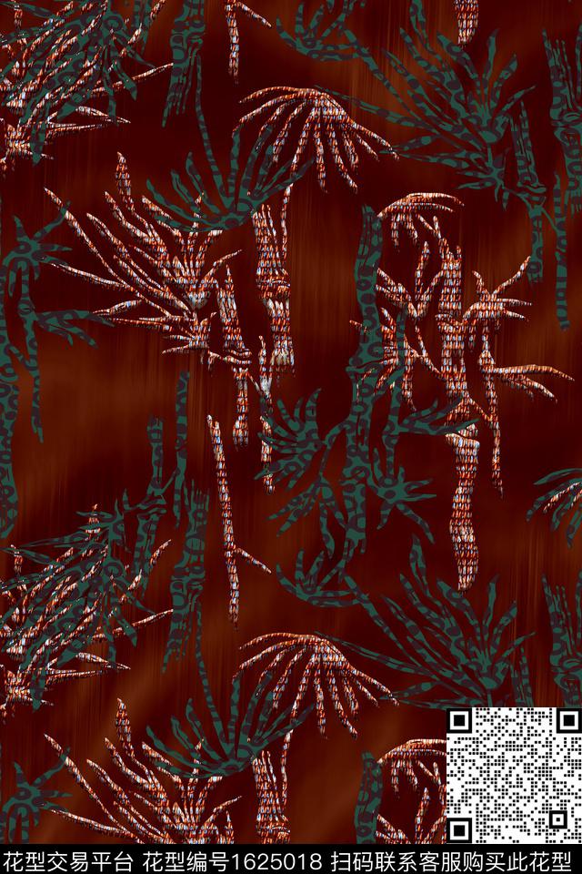 中老年竹子抽象数码印花华亿平台下载（图片编号: 1625018） - 瓦栏（Walan）